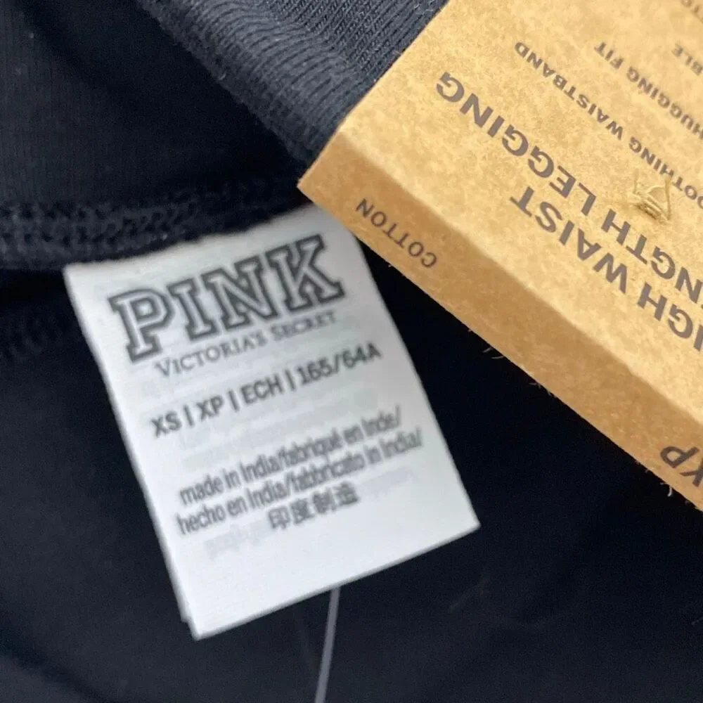 PINK Victoria's Secret Women's Black High Waist 4-Way Stretch Leggings XS NWT‎